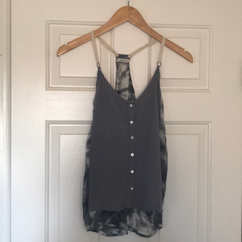 MODCLOTH Gray tie dye breezy top